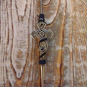 Cross Wax Carving Tool, Handmade Wire Wrapped Wand